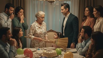 في عيد ميلادي إبني اهداني مكنسة 